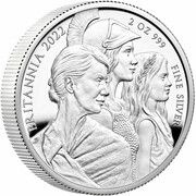 5 Pounds - Elizabeth II 5th portrait; 2 oz Fine Silver, United Kingdom, 2022 reverse image