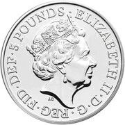 5 Pounds - Elizabeth II 5th portrait; Year of the Tiger obverse image