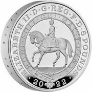 5 Pounds - Elizabeth II Platinum Jubilee; Platinum Piedfort obverse image