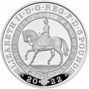 5 Pounds - Elizabeth II Platinum Jubilee; Silver Piedfort obverse image