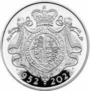5 Pounds - Elizabeth II Platinum Jubilee; Silver Piedfort, United Kingdom, 2022 reverse image