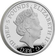 5 Pounds - Elizabeth II 5th portrait; Platinum Jubilee obverse image