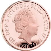 5 Pounds - Elizabeth II Platinum Jubilee; Gold Proof obverse image