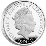 5 Pounds - Elizabeth II Platinum Jubilee; Platinum Piedfort obverse image