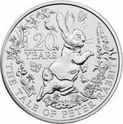 5 Pounds - Elizabeth II 5th portrait; Peter Rabbit, United Kingdom, 2022 reverse image