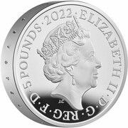 5 Pounds - Elizabeth II The Queen's Reign, Bestowing Her Honours; Silver Piedfort obverse image