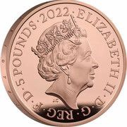5 Pounds - Elizabeth II The Queen's Reign, Charity and Patronage; Gold Proof obverse image