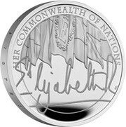 5 Pounds - Elizabeth II The Queen's Reign, Commonwealth of Nations; Silver Proof, United Kingdom, 2022 reverse image