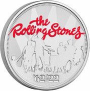 5 Pounds - Elizabeth II 5th portrait; The Rolling Stones, United Kingdom, 2022 reverse image