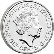 5 Pounds - Elizabeth II 5th portrait; Seymour Panther obverse image