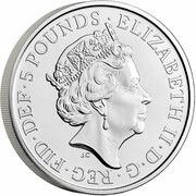 5 Pounds - Elizabeth II 5th portrait; Lion of England obverse image