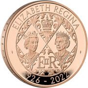 5 Pounds - Charles III Life and legacy of the Queen; Gold Proof, United Kingdom, 2022 reverse image