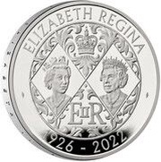 5 Pounds - Charles III Life and legacy of the Queen; Silver Piedfort, United Kingdom, 2022 reverse image