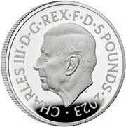 5 Pounds - Charles III English Lions; Silver Proof obverse image