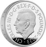 5 Pounds - Charles III King Charles' 75th Birthday; Silver Piedfort obverse image