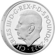 5 Pounds - Charles III King Charles' 75th Birthday; Silver Proof obverse image