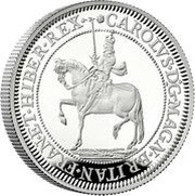 5 Pounds - Charles III Charles I; Silver Proof, United Kingdom, 2023 reverse image
