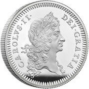 5 Pounds - Charles III Charles II; Silver Proof, United Kingdom, 2023 reverse image