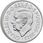 5 Pounds - Charles III English Lions obverse image