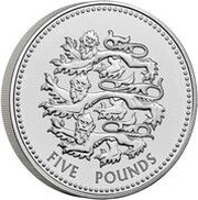 5 Pounds - Charles III English Lions, United Kingdom, 2023-2024 reverse image