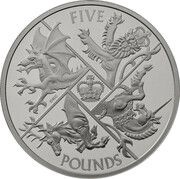 5 Pounds - Charles III The Four Nations, United Kingdom, 2023 reverse image