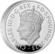 5 Pounds - Charles III Coronation; Silver Piedfort obverse image