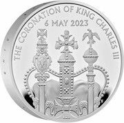 5 Pounds - Charles III Coronation; Silver Piedfort, United Kingdom, 2023 reverse image