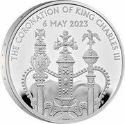 5 Pounds - Charles III Coronation; Silver Proof, United Kingdom, 2023 reverse image