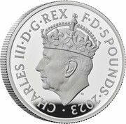 5 Pounds - Charles III Coronation; Silver Proof obverse image