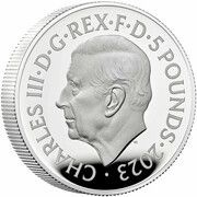 5 Pounds - Charles III James Bond - The Spy Who Loved Me; Silver Proof obverse image