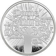 5 Pounds - Charles III Dame Shirley Bassey; Silver Proof, United Kingdom, 2023 reverse image