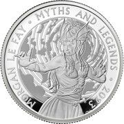 5 Pounds - Charles III Morgan Le Fay; Silver Proof, United Kingdom, 2023 reverse image
