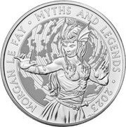 5 Pounds - Charles III Morgan Le Fay, United Kingdom, 2023 reverse image