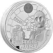 5 Pounds - Charles III R2D2 and C3PO; Silver Proof, United Kingdom, 2023 reverse image