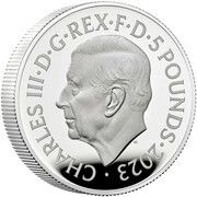 5 Pounds - Charles III Luke Skywalker and Princess Leia; Silver Proof obverse image