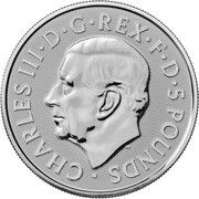 5 Pounds - Charles III Bull of Clarence; 2oz Fine Silver obverse image