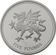 5 Pounds - Charles III Welsh Dragon, United Kingdom, 2023-2024 reverse image