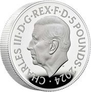 5 Pounds - Charles III Buckingham Palace; Silver Piedfort obverse image