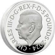 5 Pounds - Charles III Bond Films of the 1980s; Silver Proof obverse image