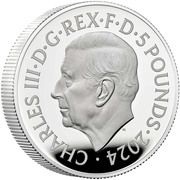 5 Pounds - Charles III George Michael; Silver Proof obverse image