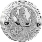 5 Pounds - Charles III Maid Marian; Silver Proof, United Kingdom, 2024 reverse image