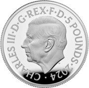 5 Pounds - Charles III Robin Hood; Silver Proof obverse image