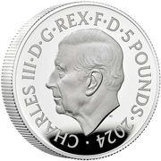 5 Pounds - Charles III 2 oz Fine Silver obverse image