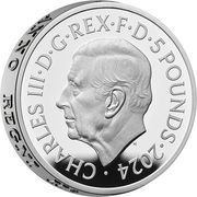 5 Pounds - Charles III St George & The Dragon; Silver Proof obverse image