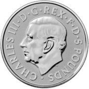 5 Pounds - Charles III Seymour Unicorn; 2oz Fine Silver obverse image