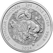 5 Pounds - Charles III Seymour Unicorn; 2oz Fine Silver, United Kingdom, 2024 reverse image