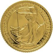 10 Pounds - Elizabeth II 3rd portrait; 1/10 oz Fine Gold, United Kingdom, 1990-1996 reverse image