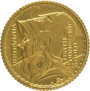 10 Pounds - Elizabeth II 4th portrait; 1/10 oz Fine Gold, United Kingdom, 2003 reverse image