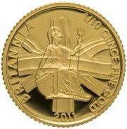 10 Pounds - Elizabeth II 4th portrait; 1/10 oz Fine Gold, United Kingdom, 2011 reverse image