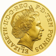 10 Pounds - Elizabeth II Pegasus; Gold Proof obverse image